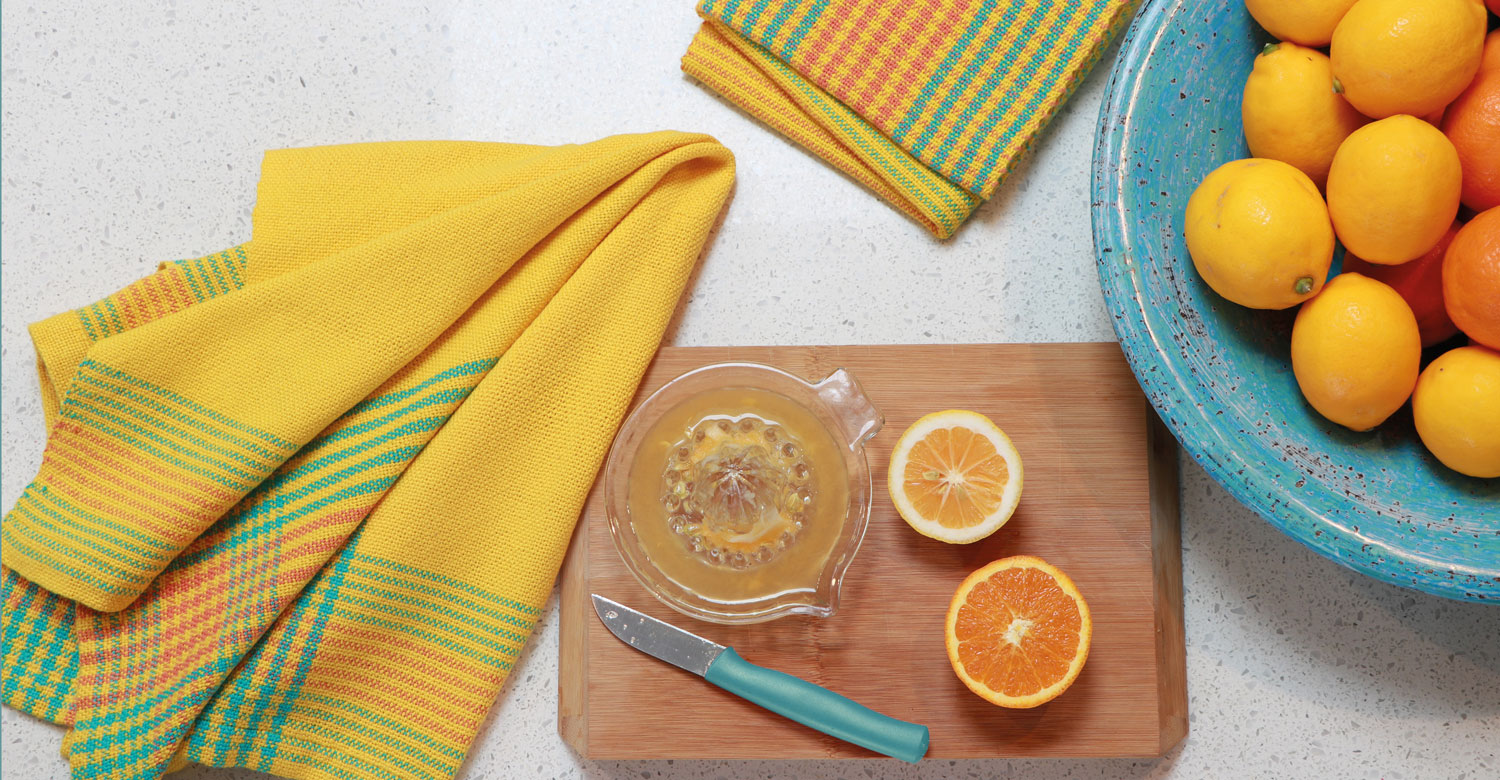 Couleur Nature Fruit Tea Towels (Set of 3) Yellow