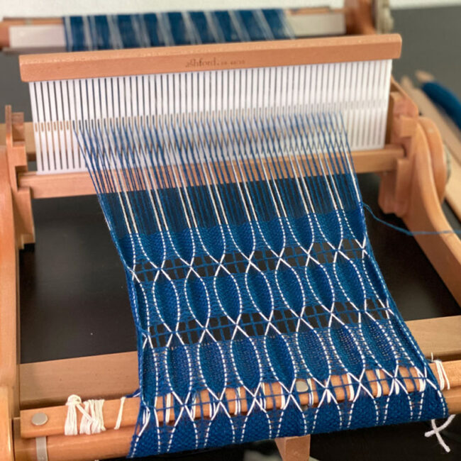 “Blue Fish” Decorative Leno on a Rigid Heddle loom – Ashford Wheels and ...